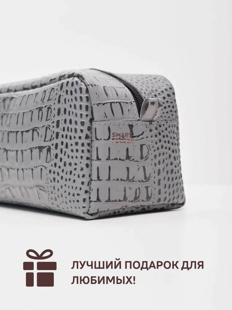 Косметичка мужская дорожная большая из натуральной кожи.