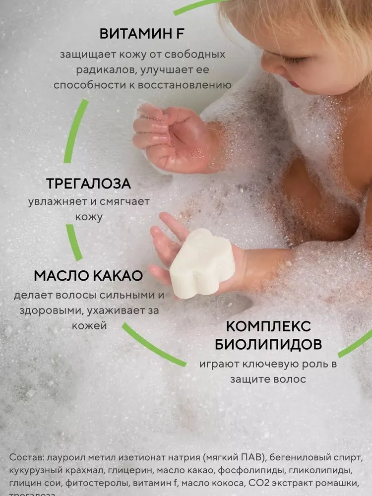Детский шампунь натуральный, без слез, c 0 лет