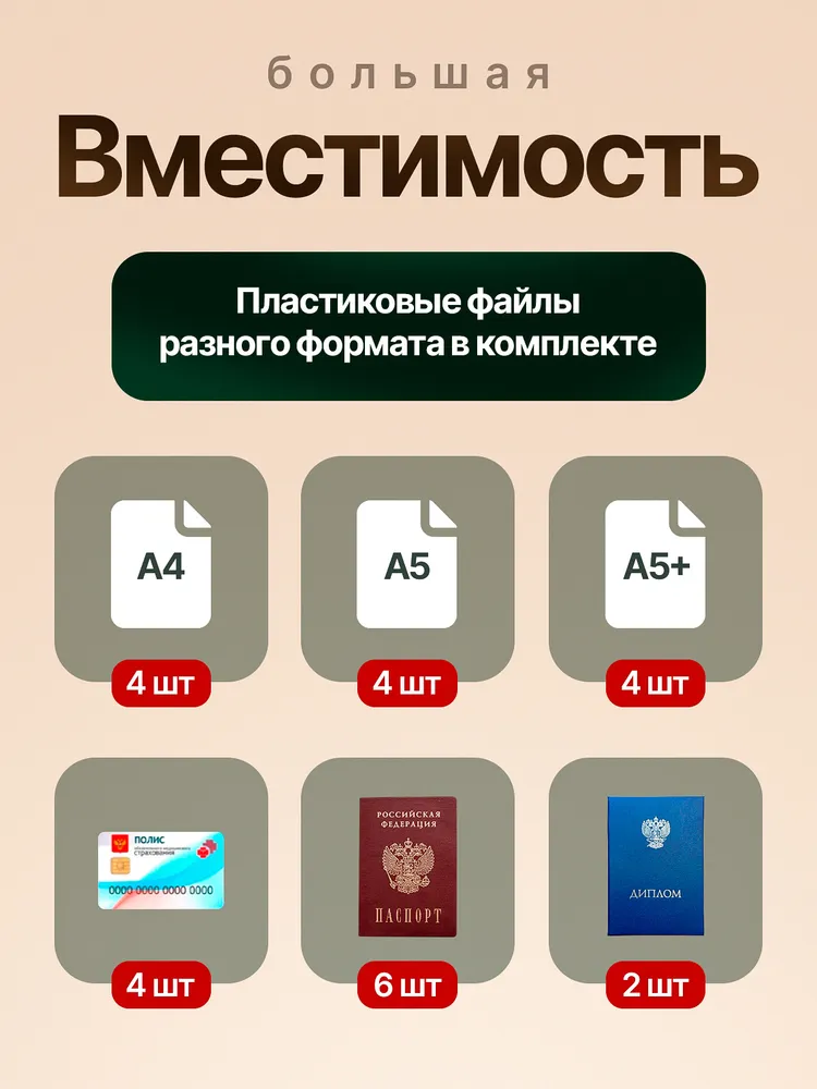 Папка для документов семейная с файлами А4 с магнитными хлястиками из натуральной кожи, красный крокодил