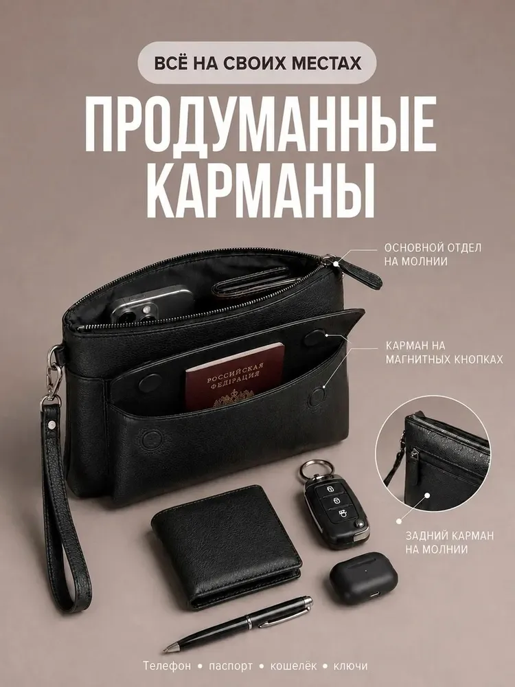 Сумка клатч кросс боди через плечо МАСТЕРКОЖА